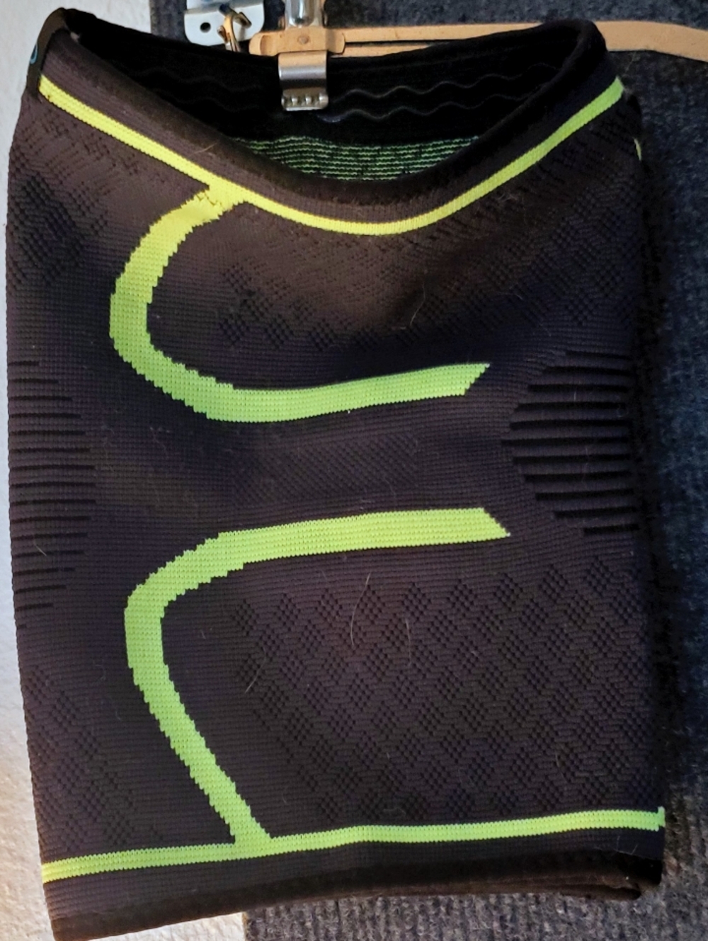 Black and Neon Green Athletic Knee Compression Sleeve